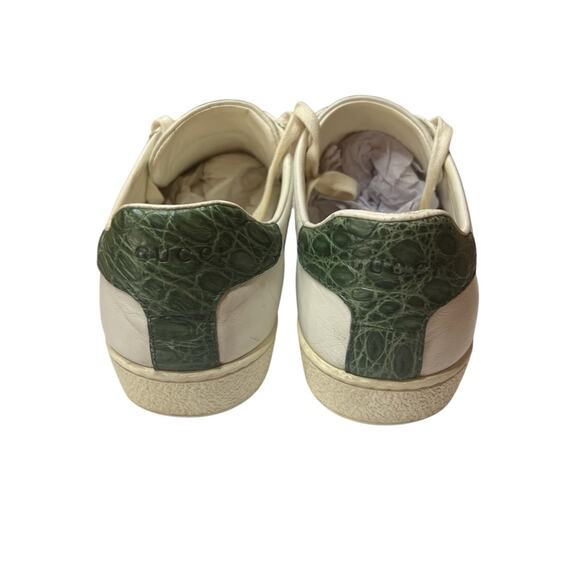 Gucci Ace Web Stripe Sneakers White Leather Low Top EU 38 US 8 - Picture 5 of 13